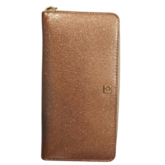 Kate Spade Wallet Gold Glitter Women's Clutch - Picture 8 of 16